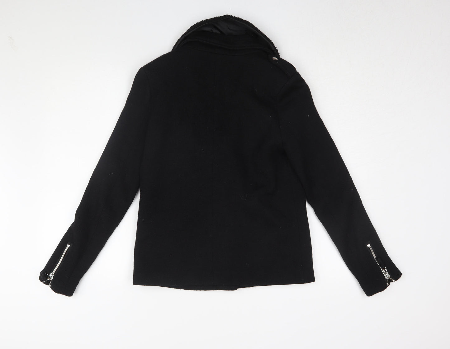Dorothy Perkins Women's Black Wool Moto Jacket S