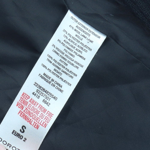 Dorothy Perkins Women's Black Wool Moto Jacket S