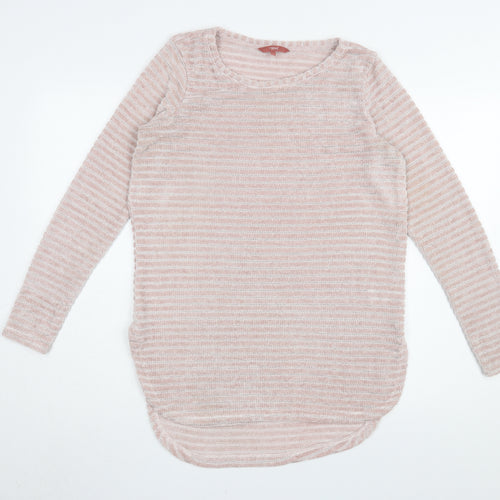 Next Women's Pink Striped Pullover Jumper, Size 8