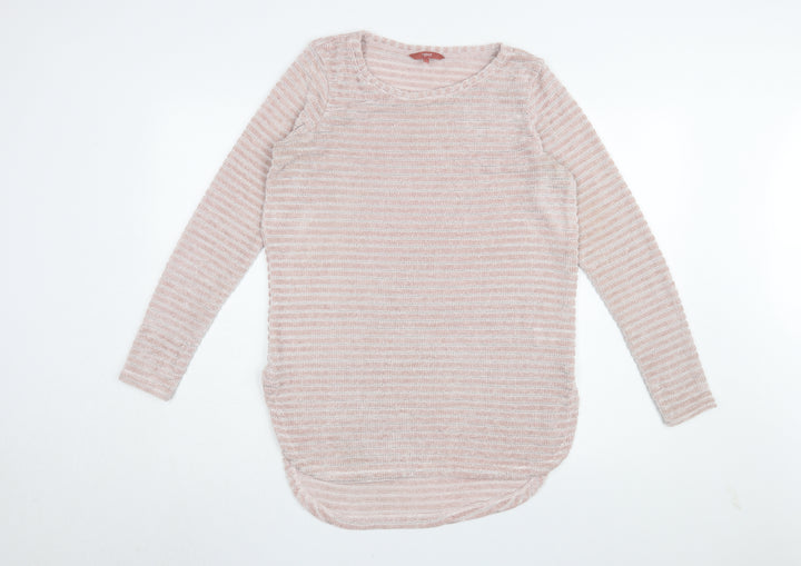 Next Women's Pink Striped Pullover Jumper, Size 8