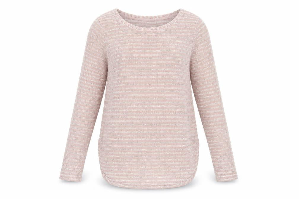 Front view of Next Women's Pink Striped jumper, size 8