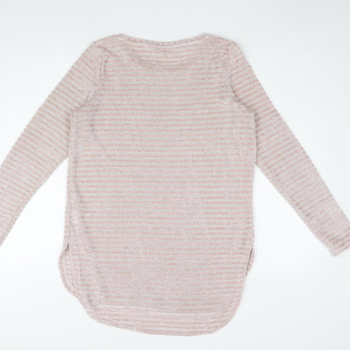 Next Women's Pink Striped Pullover Jumper, Size 8
