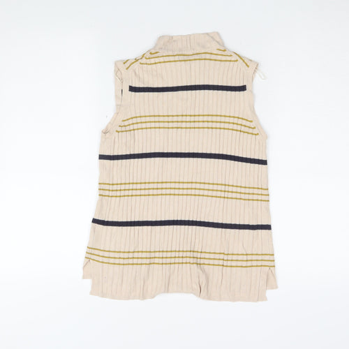 Marks and Spencer Women's Beige Striped Tank, Size 12