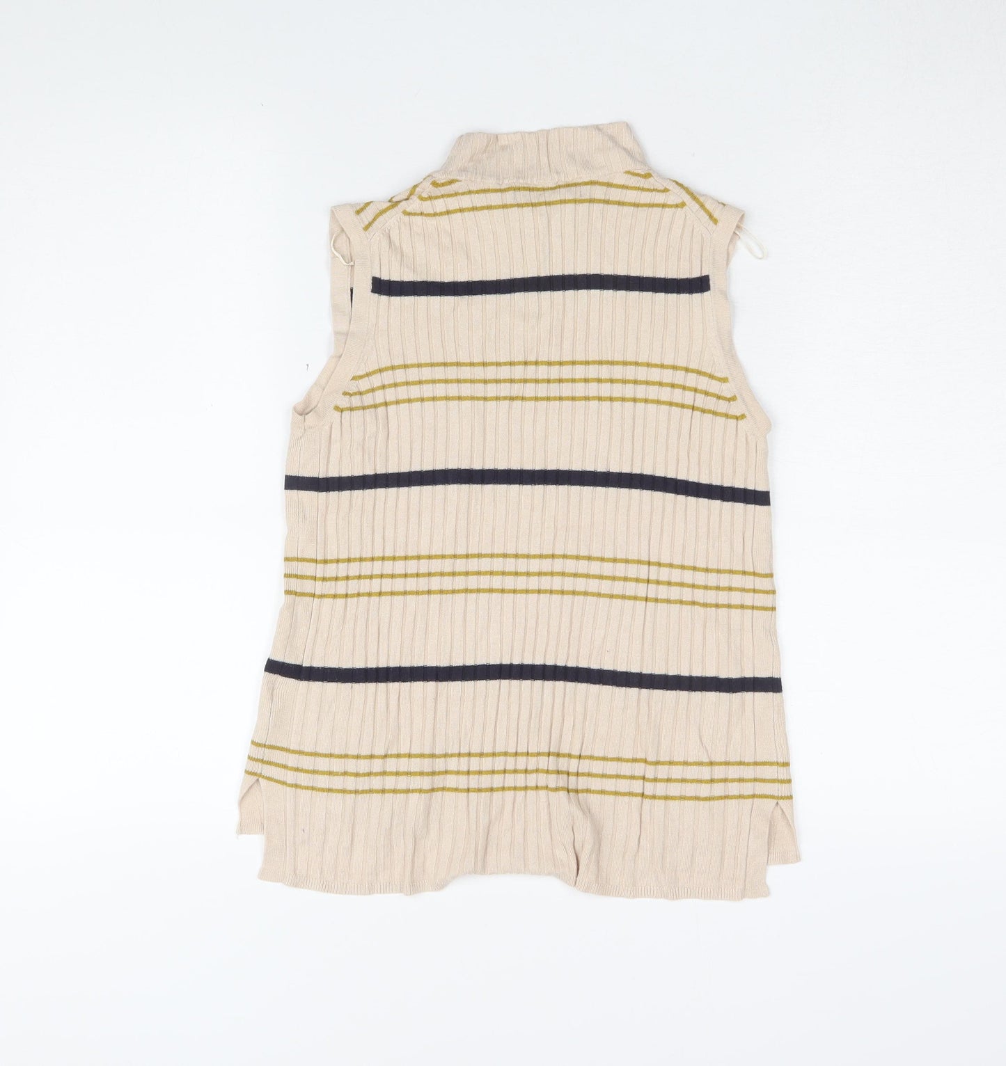 Marks and Spencer Women's Beige Striped Tank, Size 12