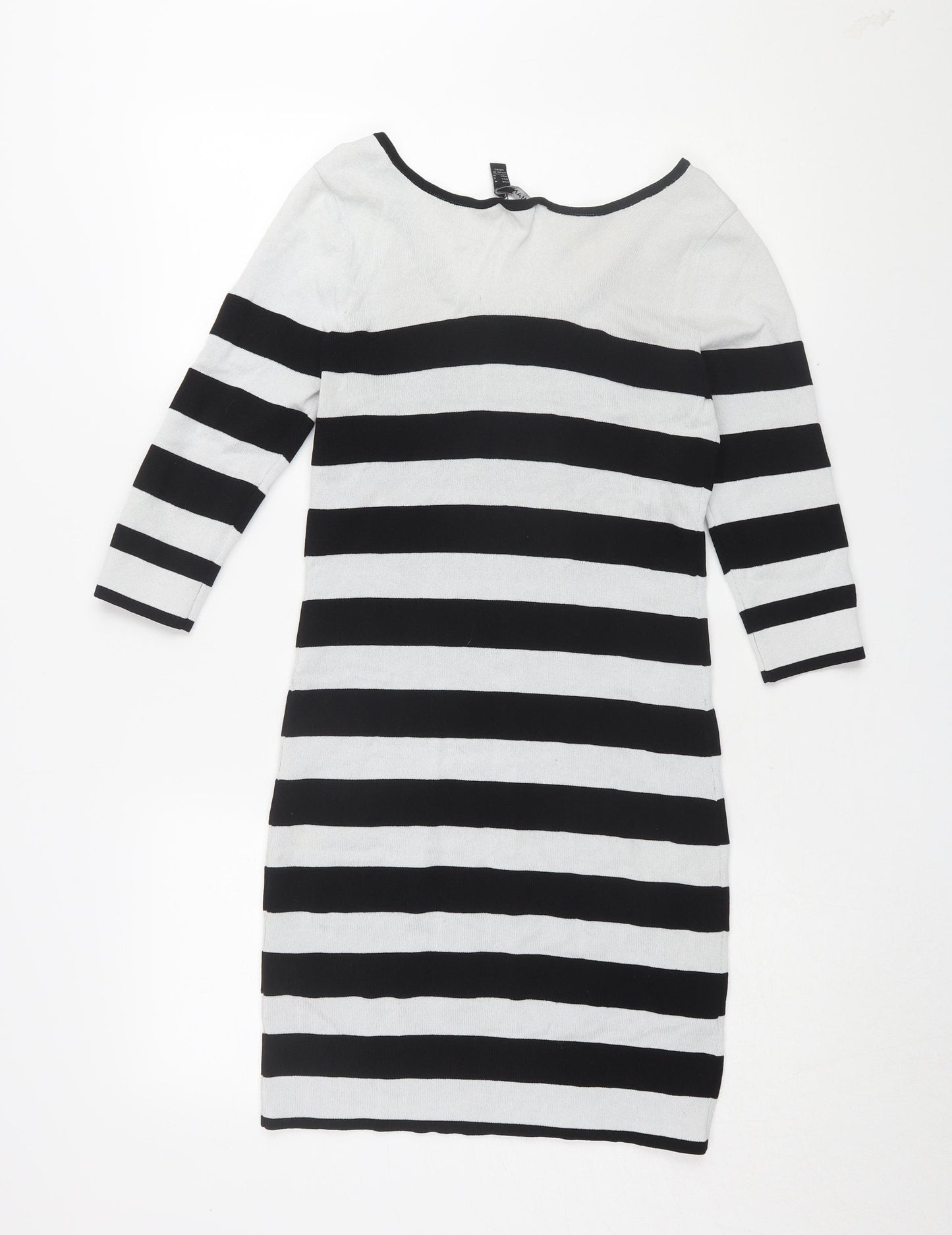 Mango Women's Black Striped Pencil Dress Size 10