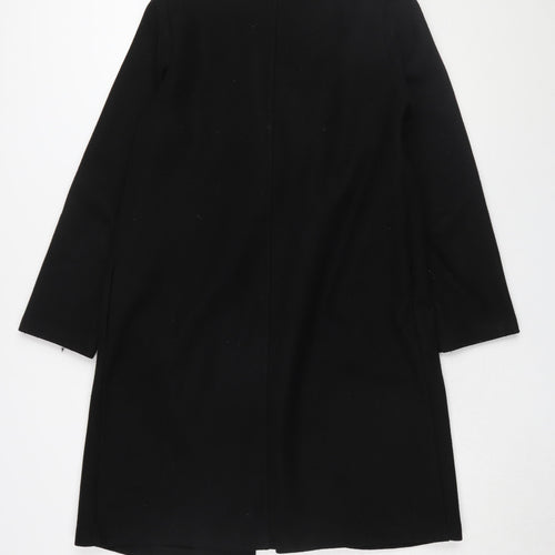Zara Women's Black Overcoat M - Classic Autumn/Winter Style