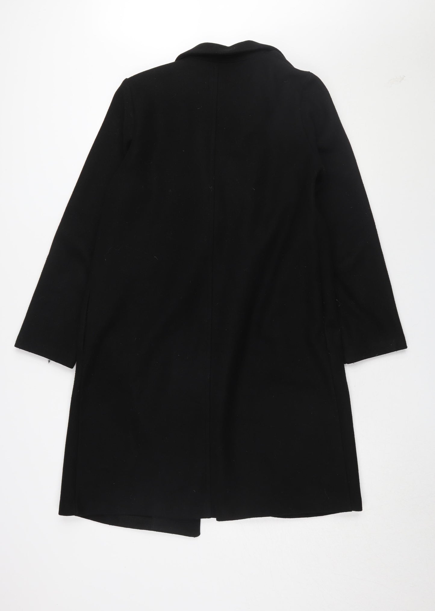 Zara Women's Black Overcoat M - Classic Autumn/Winter Style