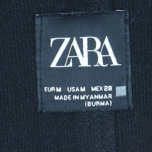 Zara Women's Black Overcoat M - Classic Autumn/Winter Style
