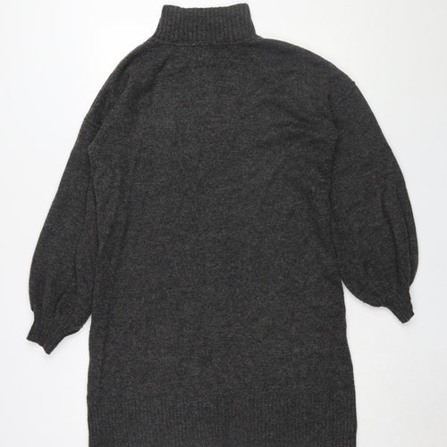 River Island Women Grey Jumper Dress S Casual Knit