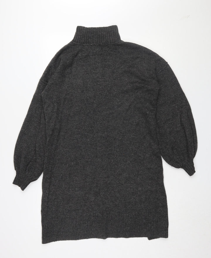 River Island Women Grey Jumper Dress S Casual Knit