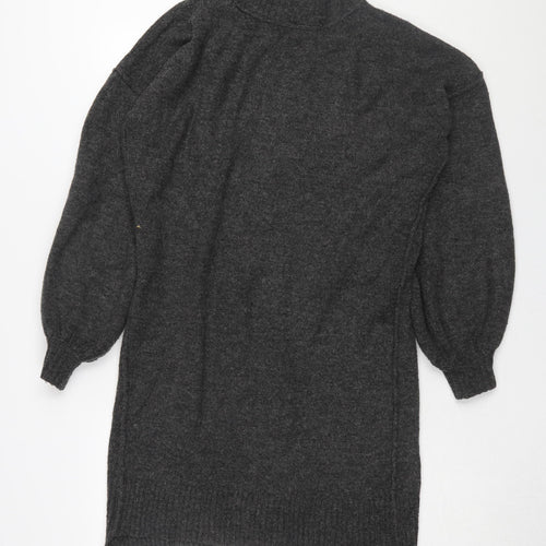 River Island Women Grey Jumper Dress S Casual Knit