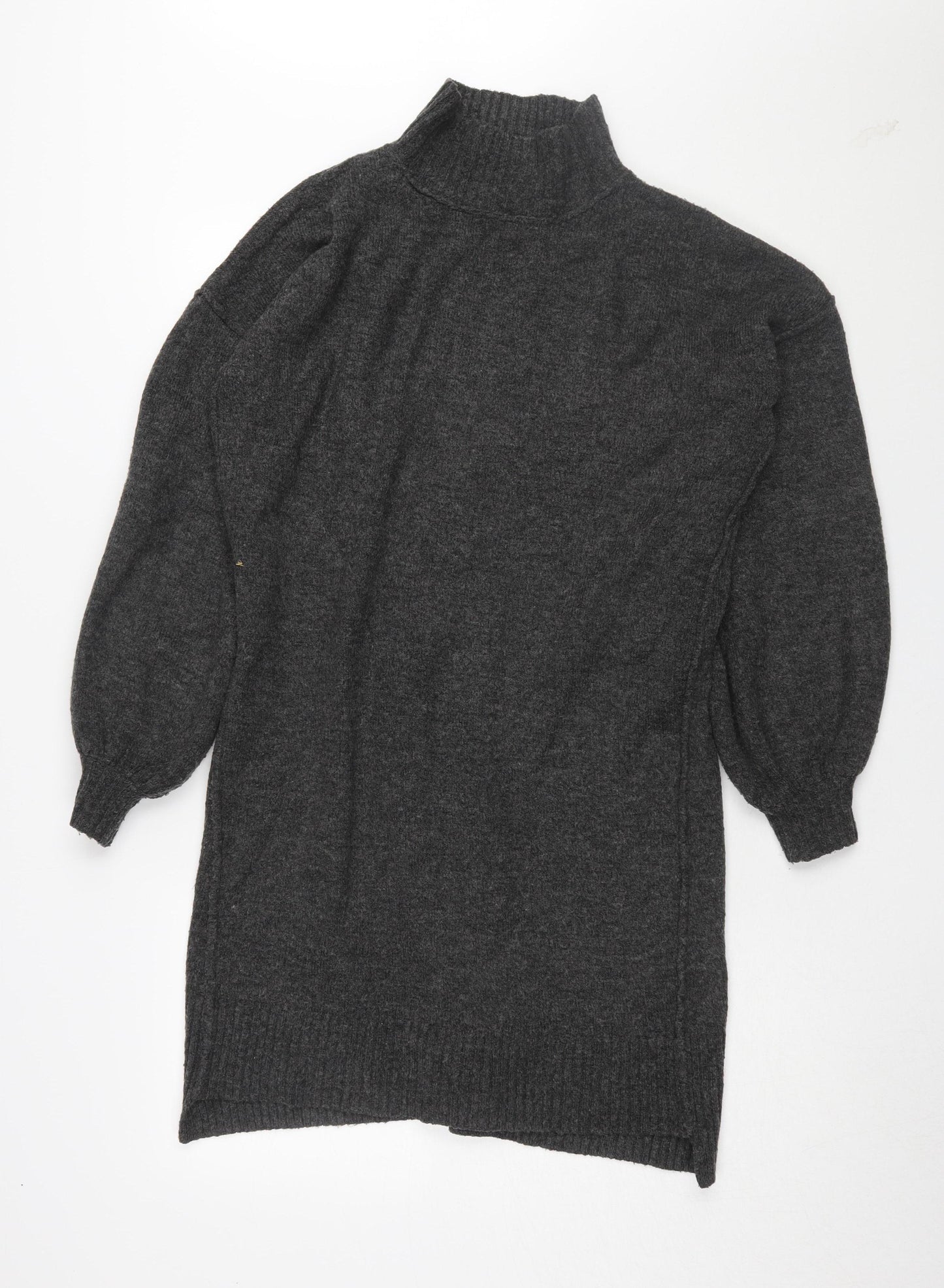 River Island Women Grey Jumper Dress S Casual Knit