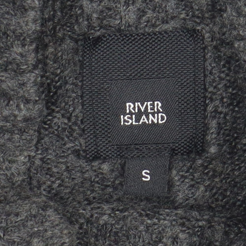 River Island Women Grey Jumper Dress S Casual Knit