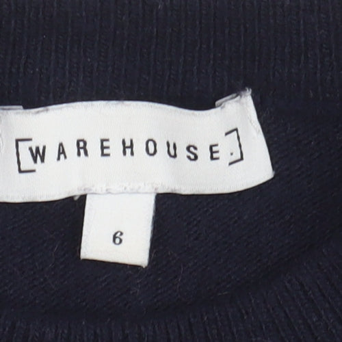 Warehouse Women's Black Christmas Pullover Jumper - Size 6