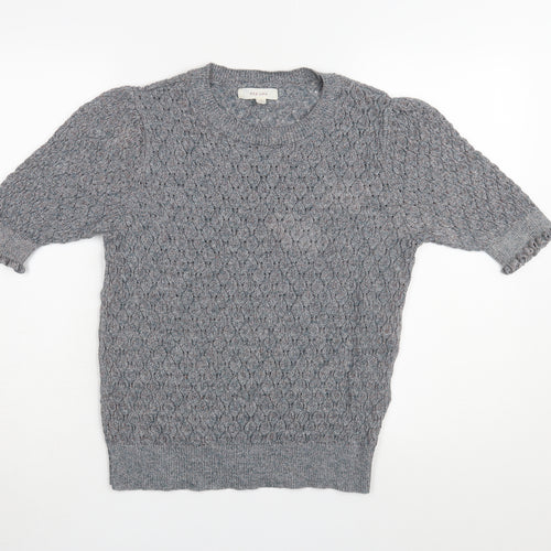 Per Una Women's Grey Open-Knit Pullover Jumper, Size 12