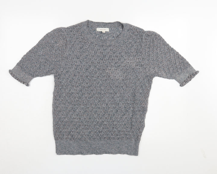 Per Una Women's Grey Open-Knit Pullover Jumper, Size 12