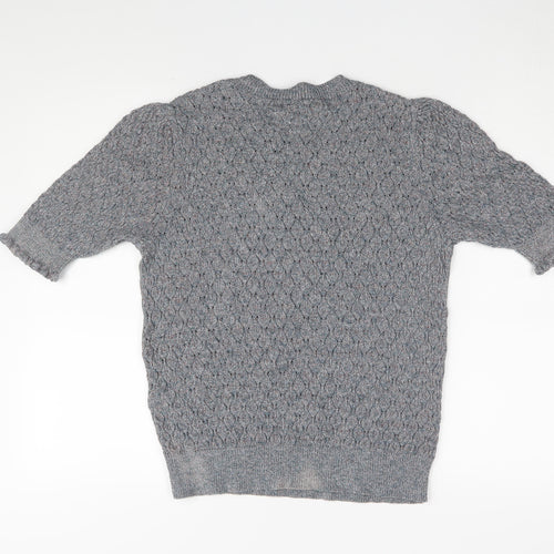 Per Una Women's Grey Open-Knit Pullover Jumper, Size 12