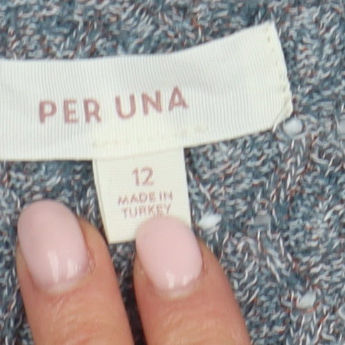 Per Una Women's Grey Open-Knit Pullover Jumper, Size 12