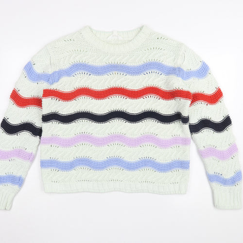 Marks and Spencer Women's Multicoloured Striped Pullover Jumper Size 16