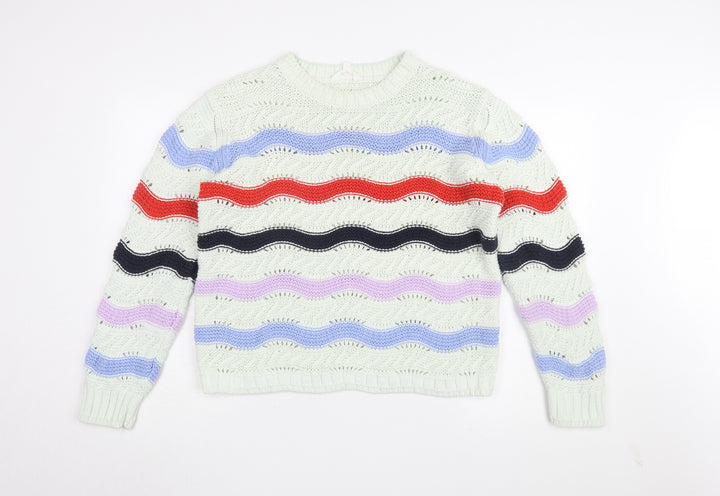 Marks and Spencer Women's Multicoloured Striped Pullover Jumper Size 16