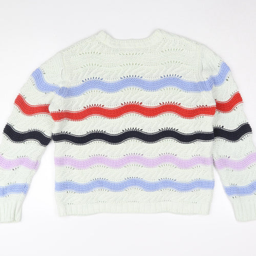 Marks and Spencer Women's Multicoloured Striped Pullover Jumper Size 16