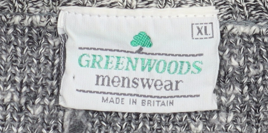 Greenwoods Men's Grey Argyle Pullover Jumper XL