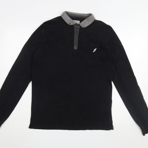 Brookhaven Men's Black Long Sleeve Polo, Size M