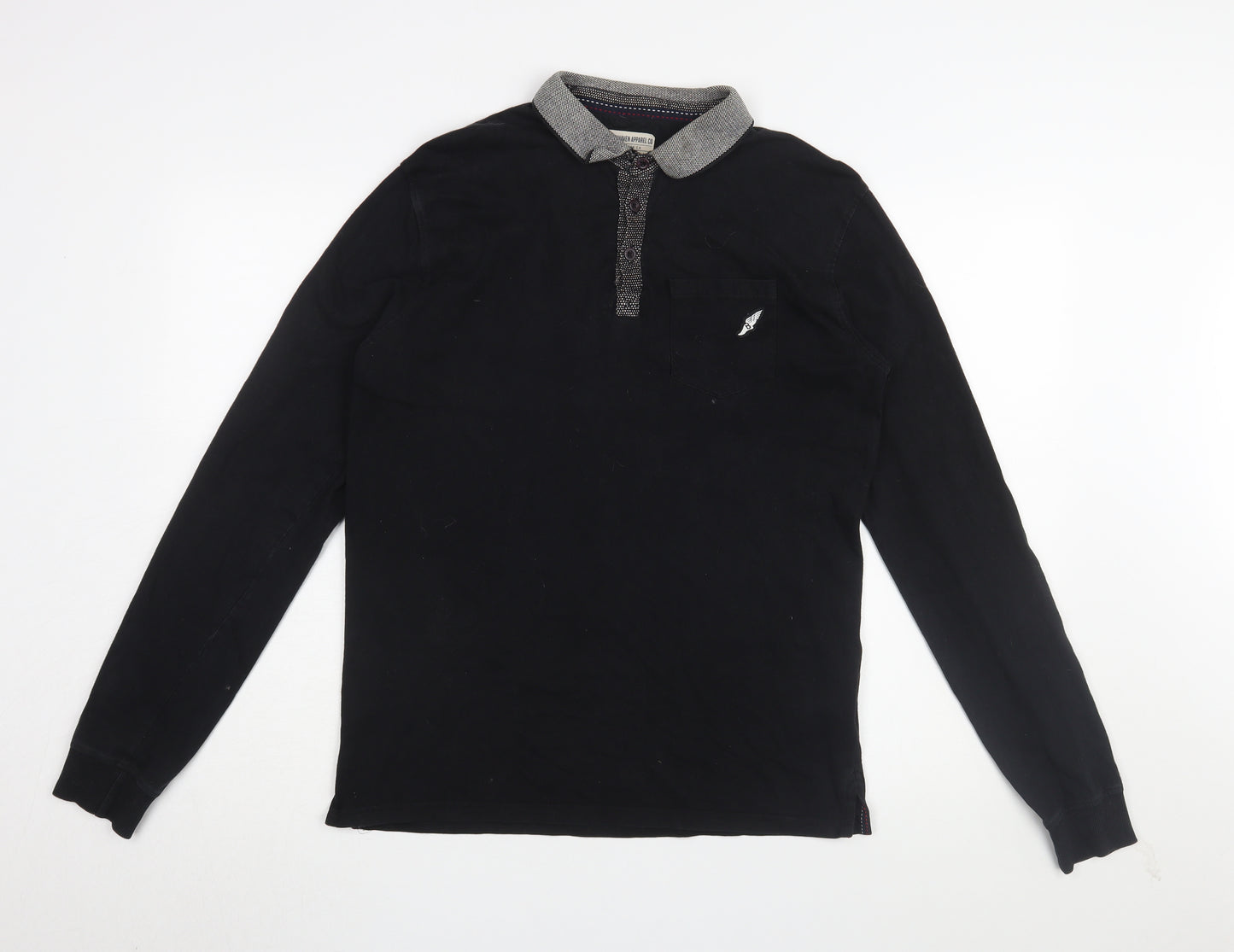 Brookhaven Men's Black Long Sleeve Polo, Size M