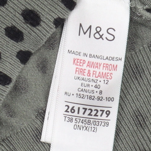 Marks and Spencer Women's Green Polka Dot Cardigan Size 12