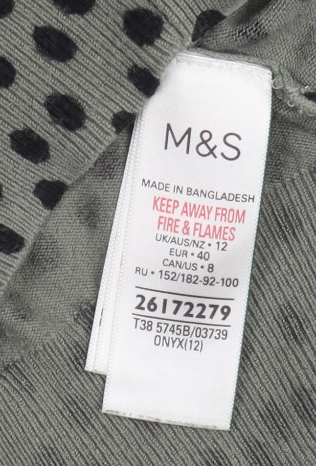 Marks and Spencer Women's Green Polka Dot Cardigan Size 12