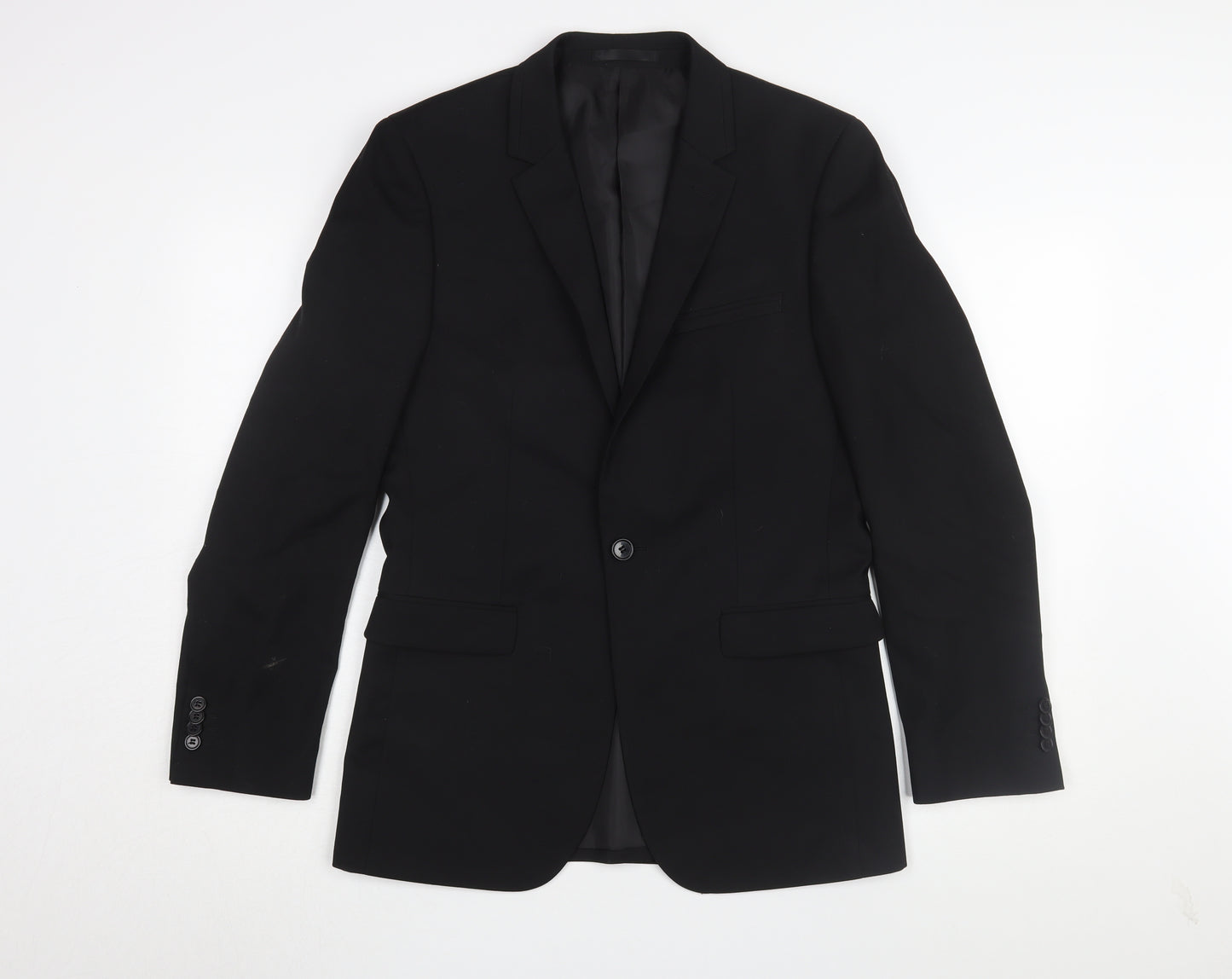 One Six 5ive Men's Black Regular Fit Blazer, 36R, Formal