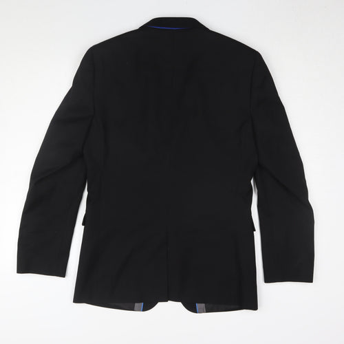 One Six 5ive Men's Black Regular Fit Blazer, 36R, Formal