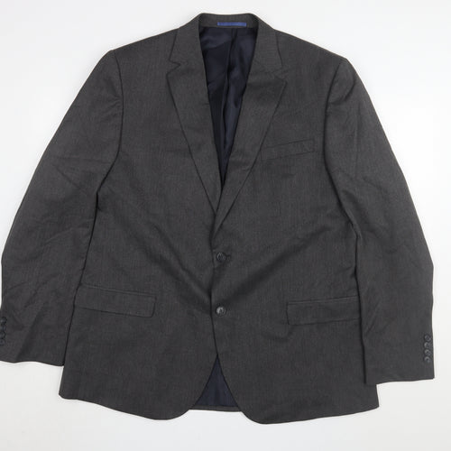 Marks and Spencer Men's Grey Long Suit Jacket, 46L