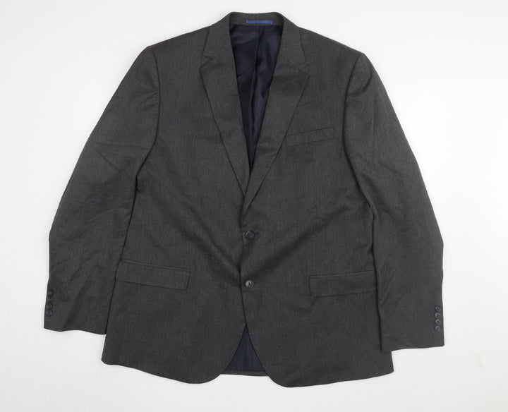 Marks and Spencer Men's Grey Long Suit Jacket, 46L