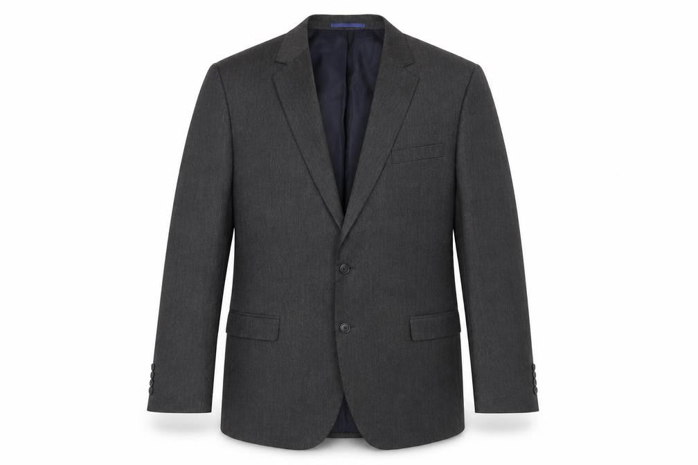 Front view of Marks & Spencer Men's Grey Long Suit Jacket, 46L