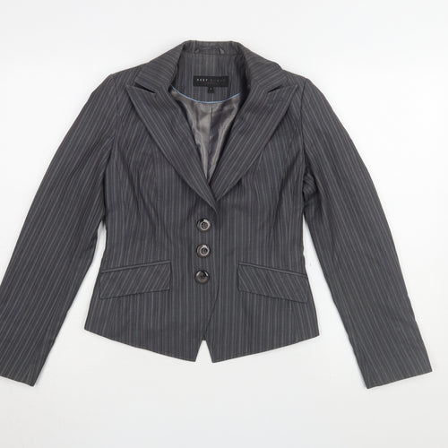 Next Women's Grey Pinstripe Blazer Size 6 Petite