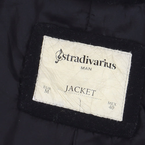 Stradivarius Women's Black Pea Coat M Double-Breasted