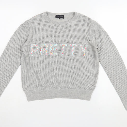 Topshop Women’s Grey Pullover Jumper Size 10