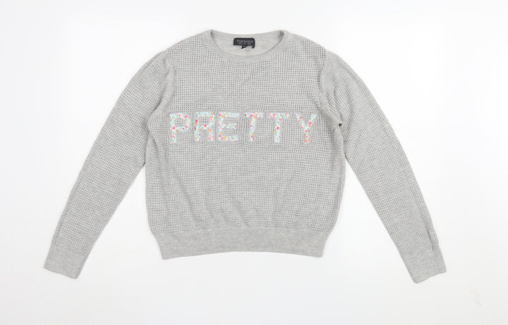 Topshop Women’s Grey Pullover Jumper Size 10