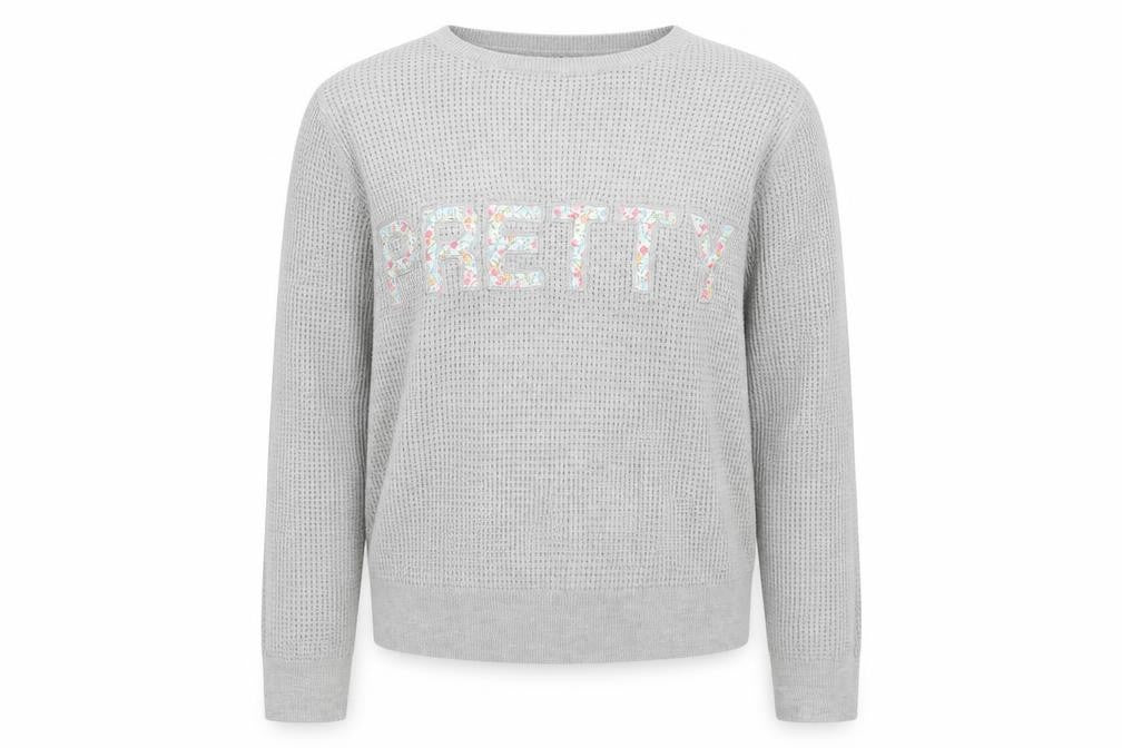 Front view of Topshop Women’s Grey jumper, size UK 10
