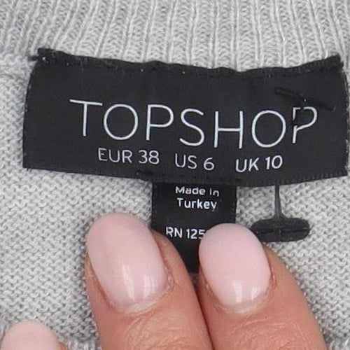 Topshop Women’s Grey Pullover Jumper Size 10