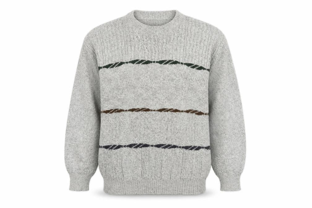 Front view of Canda women’s grey chunky-knit jumper, size UK 12