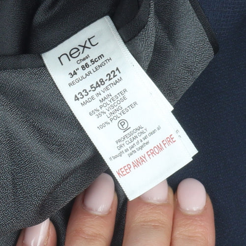 Next Men's Blue Blazer 34 Regular Fit Formal