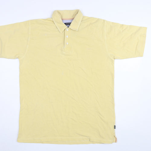 Mode Men's Yellow Cotton Short Sleeve Polo L