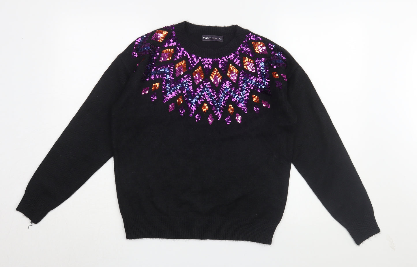 Marks and Spencer Women's Black Sequin Jumper S