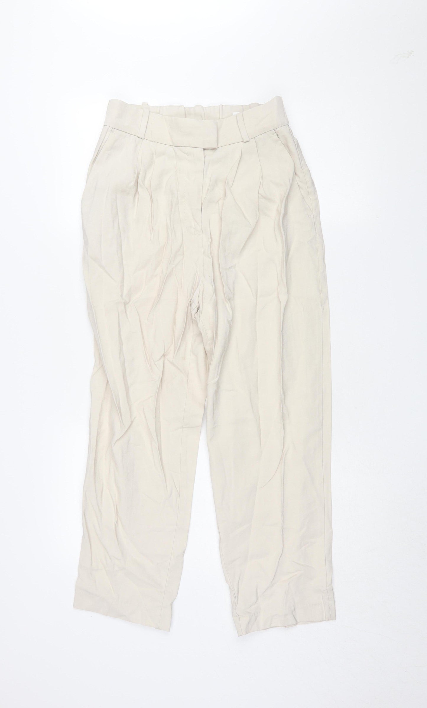 H&M Women Beige Chino Trousers Size 10 Regular