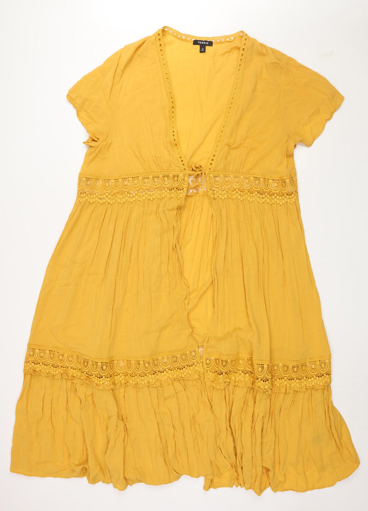 Torrid Women's Yellow Plus Maxi Dress, Size 2