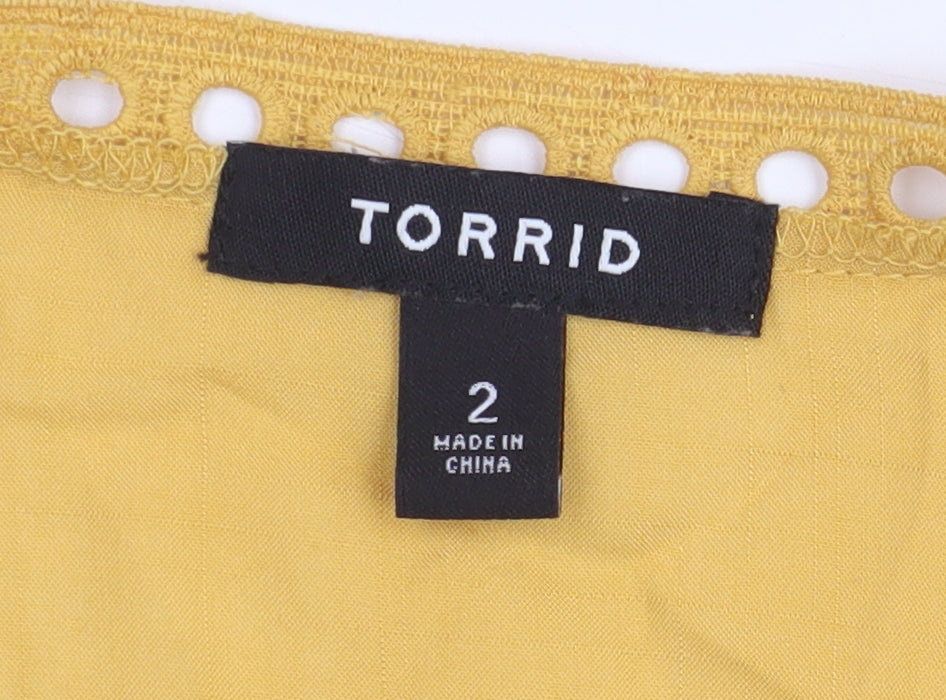 Torrid Women's Yellow Plus Maxi Dress, Size 2
