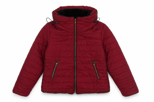 Front view of PRETTYLITTLETHING Women's Red Puffer Jacket, size L