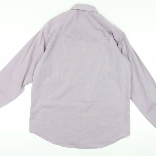 Calvin Klein Men's Purple Check Button-Up Shirt - L